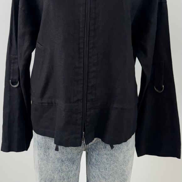 Eileen Fisher Organic Linen Zip Front Blazer Jacket XS Oversized - Picture 6 of 12